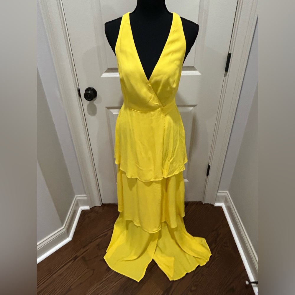 AFRM Yellow Ruffled High-Low Maxi Dress | Tiered Sundress | Nordstrom